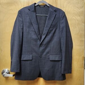 JoS. A. Bank Travel Tech Suit Separate Jacket Size 39 Reg Slim fit Windowpane